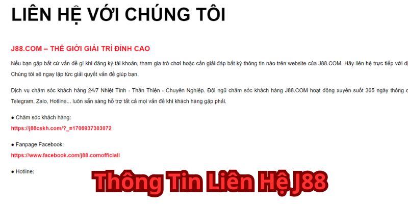 Thông Tin Liên Hệ J88